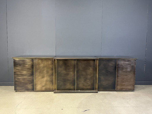 XL brass credenza by Belgochrom, 1980s