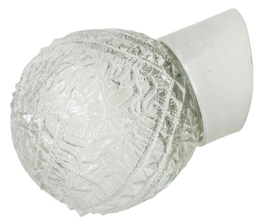 Vintage witte porseleinen wandlamp, jaren 70