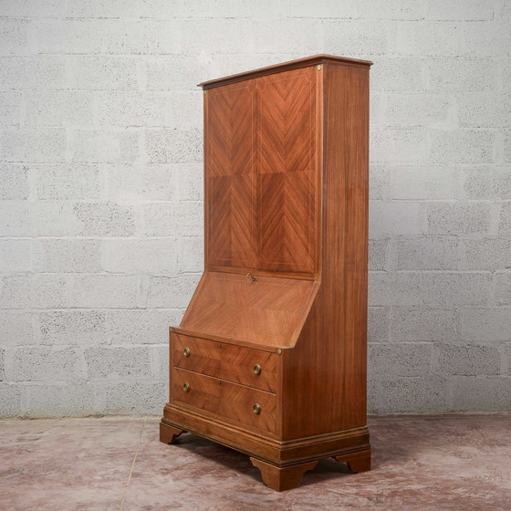 Art Deco Drop-Front Trumeau Credenza – Specchi, Legno (photo 6 of 17)