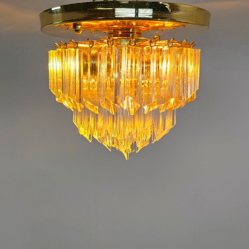 Plafonnier Venini Murano années 80, style Regency du milieu du siècle