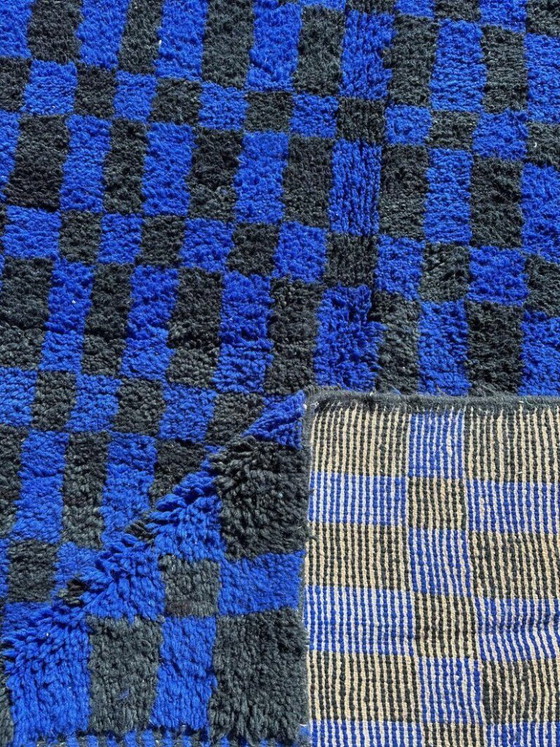 Image 1 of Tapis berbère marocain bleu 3 x 2 m