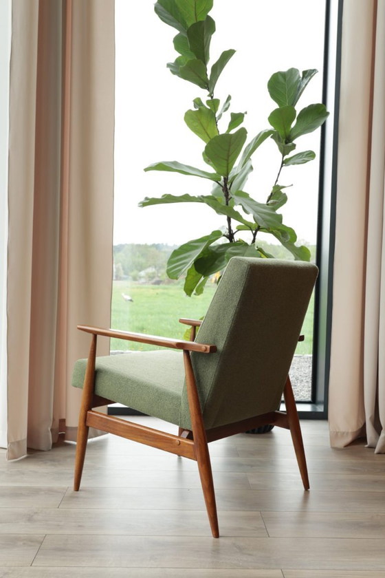 Image 1 of Scandinavian armchair sauvage green bouclé design by HmLis 