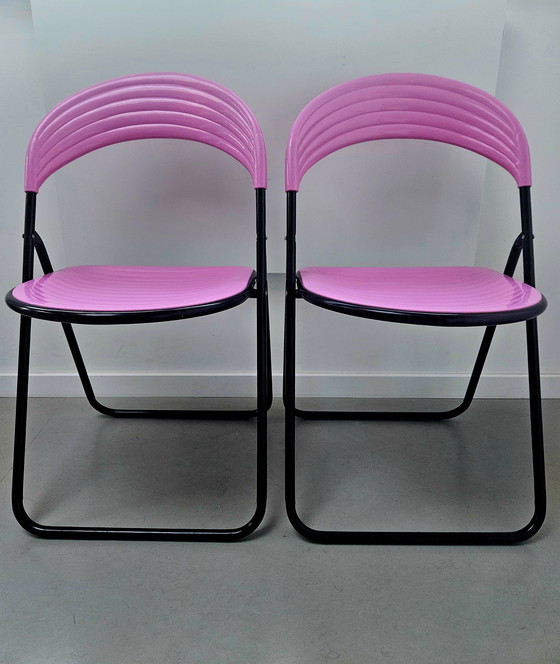 Image 1 of Postmodern Italian folding chairs Designer Studio GP