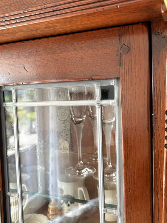 Image 1 of Schuitema buffetkast met glas in lood deuren Jugendstil