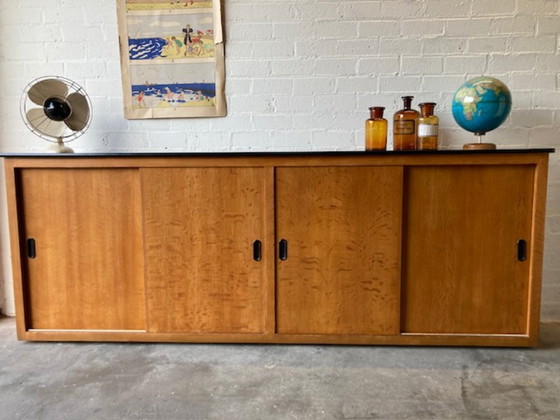 Image 1 of Vintage school cupboard sliding door cupboard dresser XL