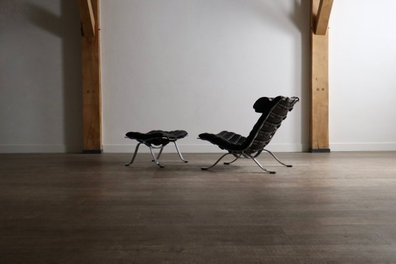 Arne Norell Ari Lounge Chair con Otomana Suecia 1966 – Sillones, Leather, Vintage (photo 4 of 14)