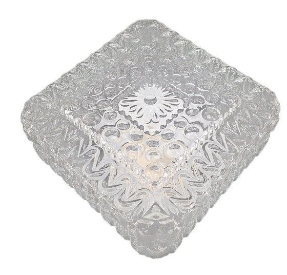 Image 1 of 2242 Lampada da soffitto massiccia in vetro a rilievo quadrato