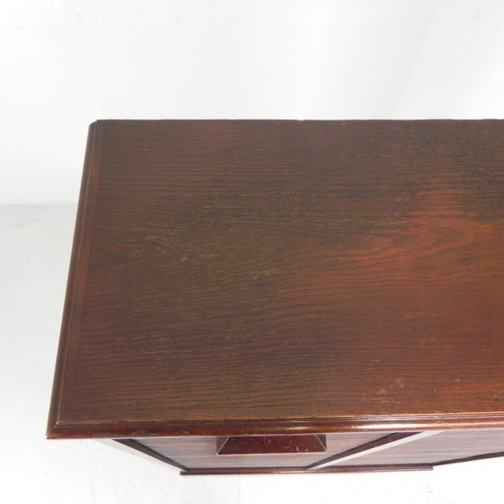 Image 1 of Eiken rolluikkast met 2 luiken, 148 cm hoog, jaren 20
