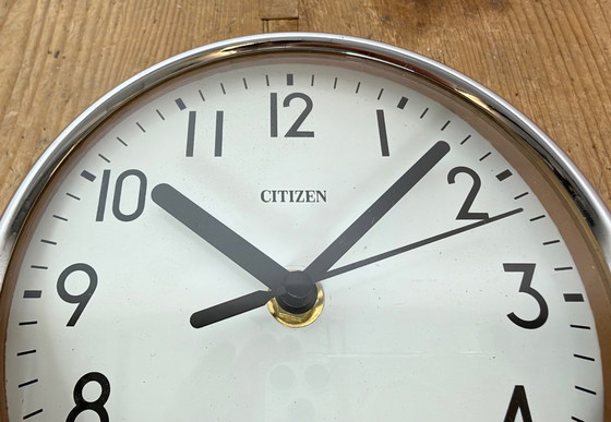 Horloge murale Citizen bleue vintage pour navires, années 1970, Pendules, Métal, Verre (photo 9 sur 15)