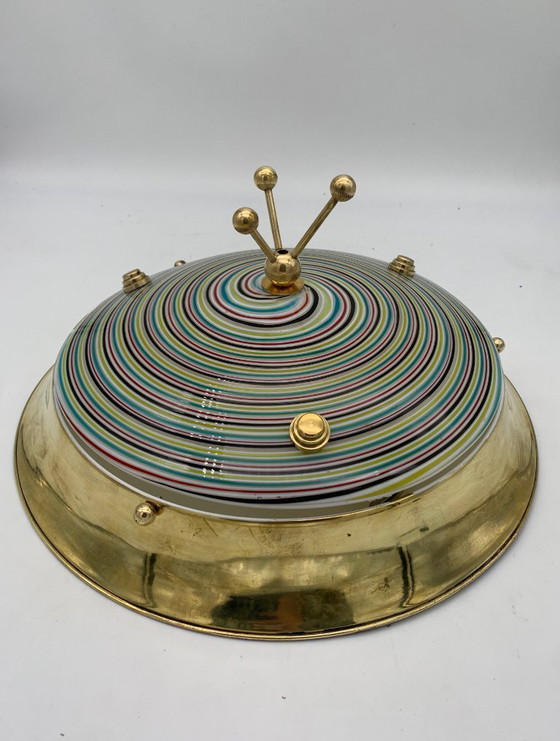 Image 1 of Enkele plafondlamp-applicatie toegeschreven aan Effetre, gemaakt in Italië