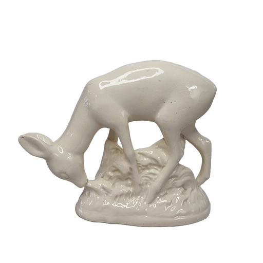 Art Deco ceramic statue of a deer