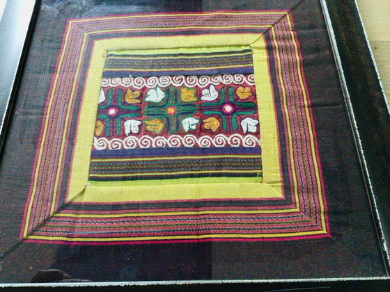 Image 1 of Handgemaakt borduurwerk uit Oezbekistan, ingelijst