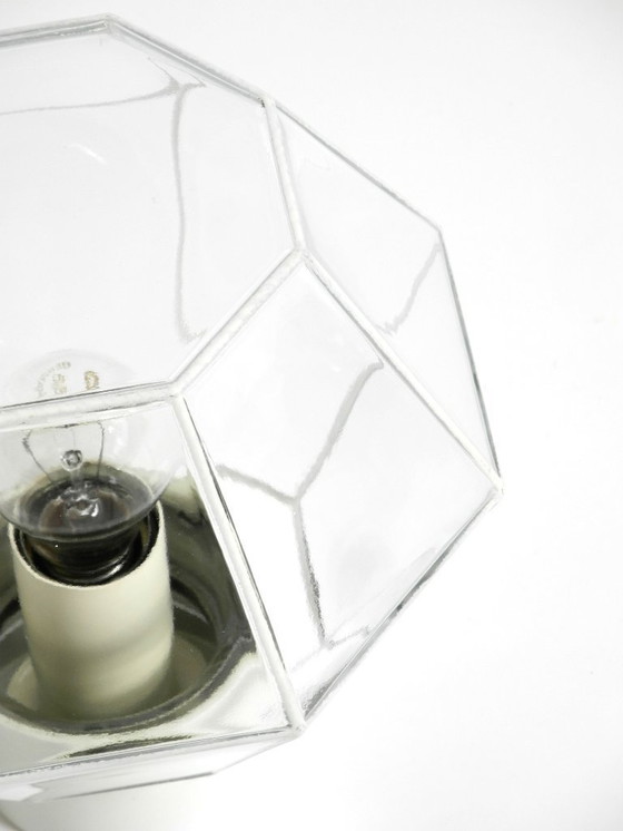 Image 1 of Bellissima lampada da soffitto in vetro Limburg degli anni '70 a forma ottagonale