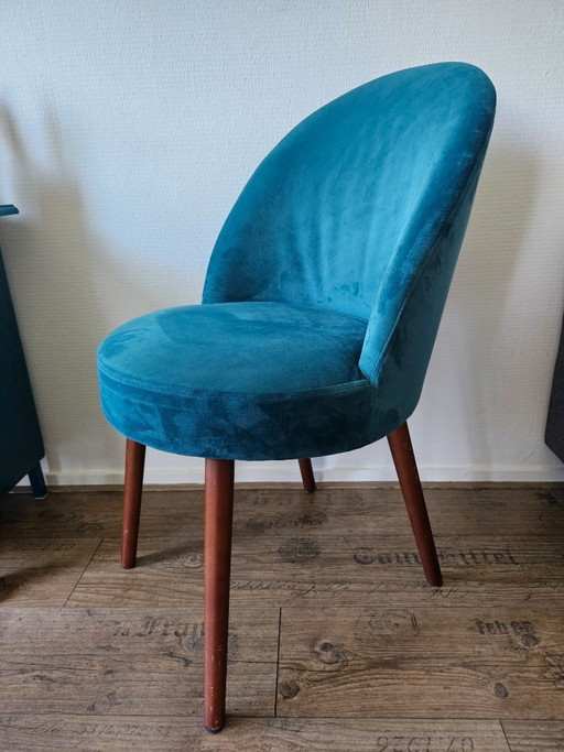 Fauteuil en velours pétrole Dutchbone Barbara