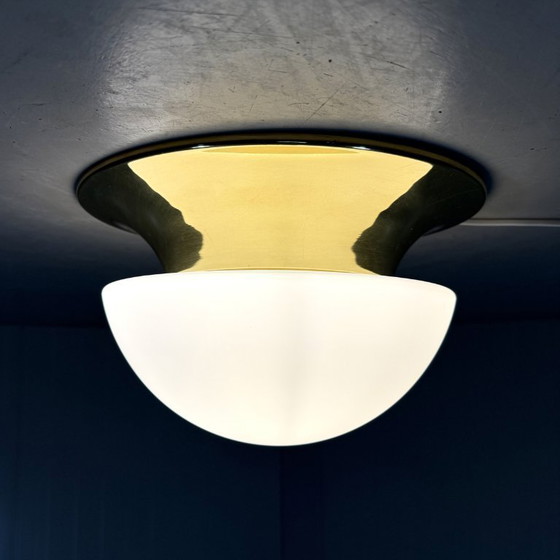 Image 1 of Glashütte Limburg ceiling lamp brass & satin glass