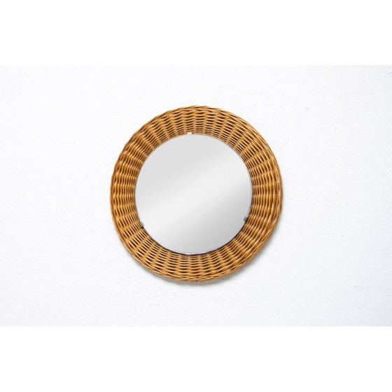 Image 1 of Mid century rattan mirror by Jan Kalous for Úluv, Czechoslovakia 1960s