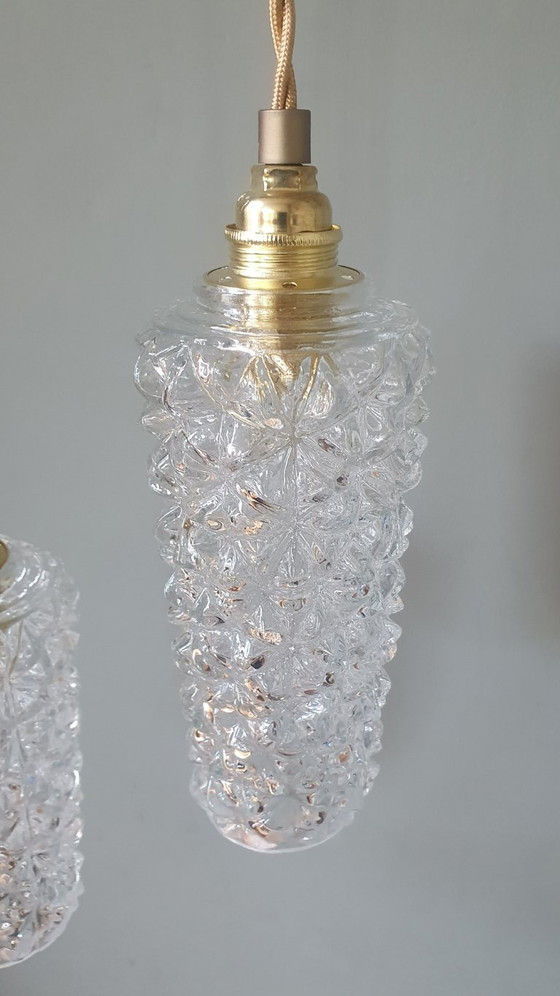 Set Lampade a sospensione Vintage Texture Vetro - Design Mid-century. – Metal (photo 12 of 20)