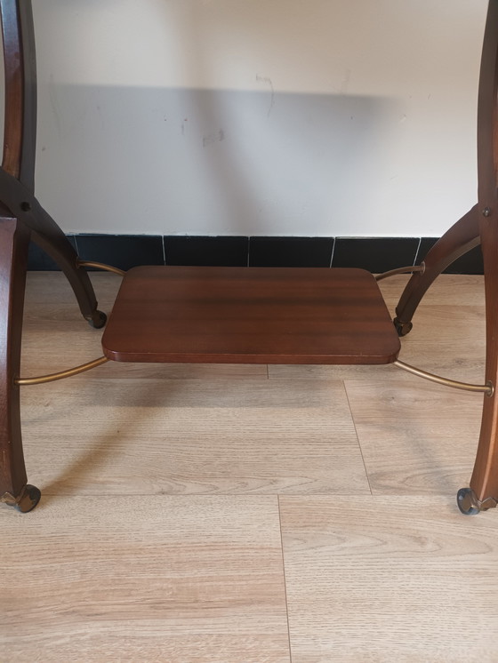 Image 1 of Vintage side table on wheels