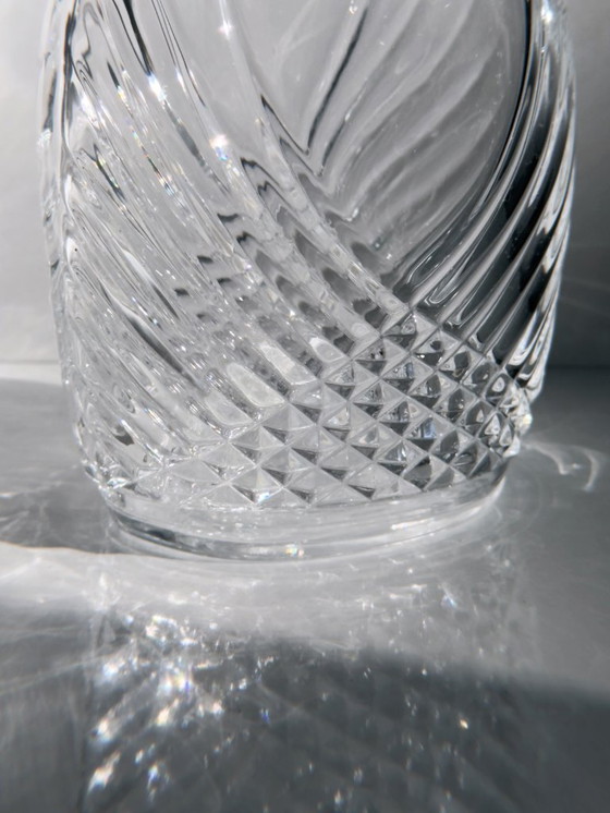 Image 1 of Vintage Art Deco Revival Karaf Kristalglas 80s Geslepen Glas