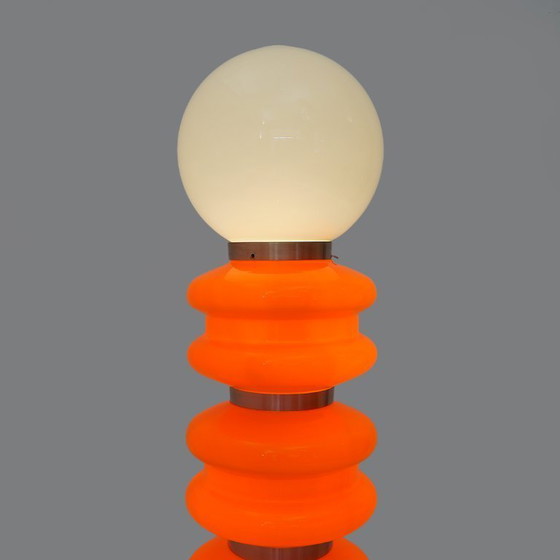 Image 1 of Orange and white glass floor lamp by Stilux, 1970s