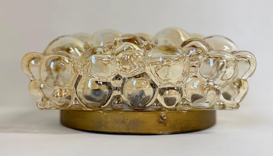 Image 1 of Mid Century Helena Tynell goud glas bubbels plafonnière wandlamp 