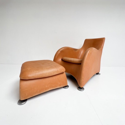 Fauteuil Montis Loge avec repose-pieds par Gerard van den Berg, années 1980