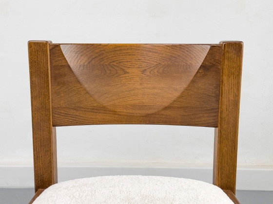 Image 1 of Brutalist Smoked Oak Dining Chairs, 1970s Set of 6