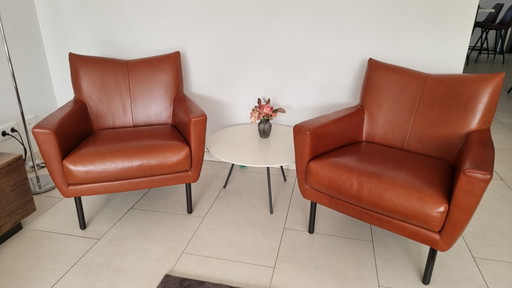 2x  Fauteuil Design on Stock - Model Toma - Cognac