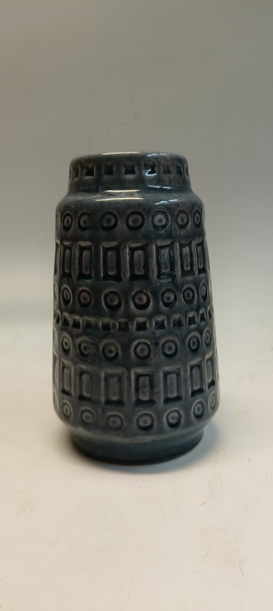 Image 1 of Vaso vintage 1970 Scheurich Inka in ceramica Germania Ovest blu