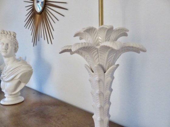 Image 1 of Rare Large "Palm Tree" Lamp, Italy, White Ceramic, 1960
