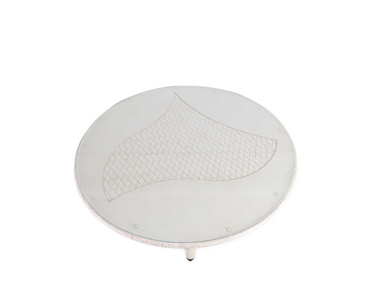 Image 1 of Vintage dining table, boho chic, wickerwork studio Schütz, bamboo, rattan