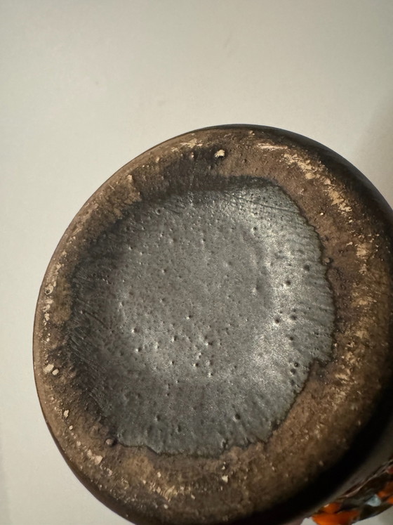 Orangene Fat Lava Vase 60er Jahre, Vasen, Keramik, Schwarz (Foto 4 von 15)