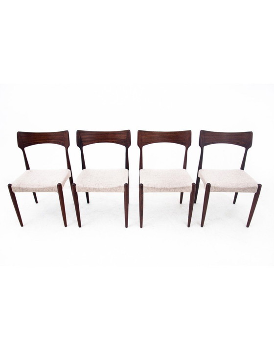 Image 1 of Vier Stühle aus Palisanderholz, entworfen von Bernhard Pedersen & Son, Dänemark, 1960er Jahre.