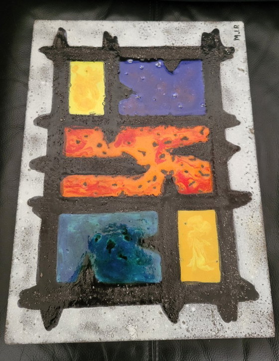 Image 1 of Vallauris Madoura Jouver coffee table in wood and ceramic, Vintage Design