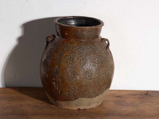 Antike chinesische glasierte Steingutvase – China, um 1900 – Vasen (photo 36 of 40)