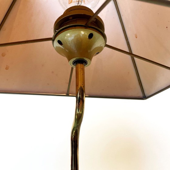 Image 1 of Brass Duck Table Lamp Vintage 70s on Acrylic Base