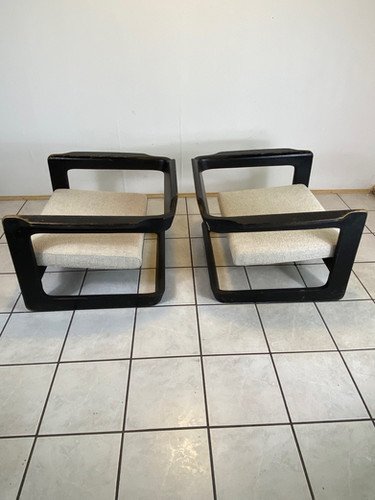 Sillones Cantilever Lounge sling cube easy Chair extremadamente raros Lou Hodges (photo 5 of 38)
