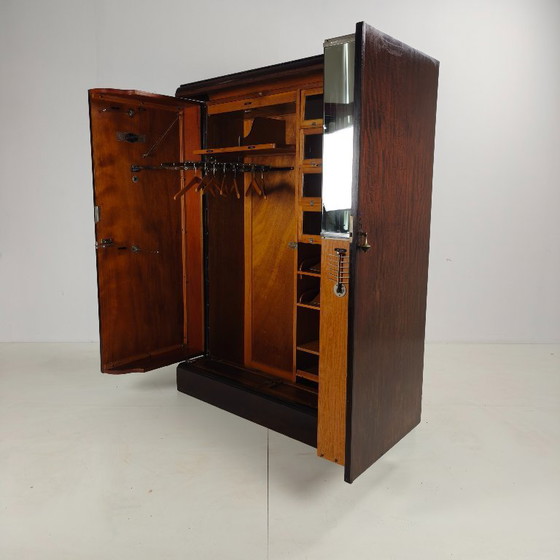 Image 1 of Herenkledingkast uit de jaren 1920 van mahonie en eikenhout, gemaakt door Compactom Ltd.