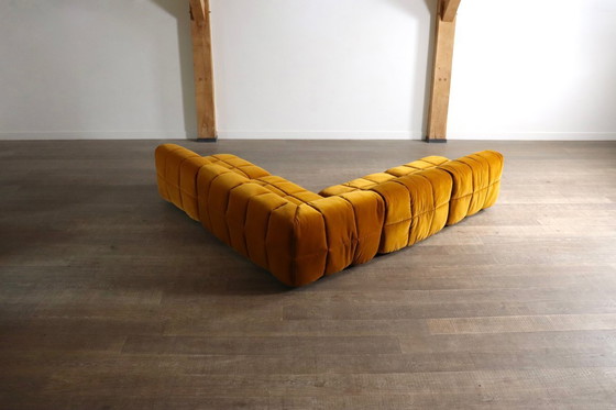 Image 1 of Arflex Strips Sofa By Cini Boeri In Velvet, Italy 1968