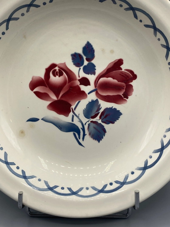 Antique Deep Dish Digoin Sarreguemines – Cannes Model – Roses – Circa – Decorative Objects, Vintage (photo 2 of 4)