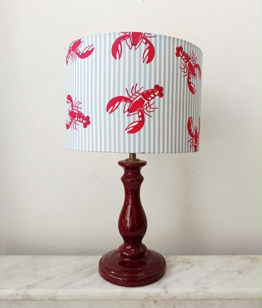 Vintage Lobster Ceramic Lamp with Shade – tafellampen