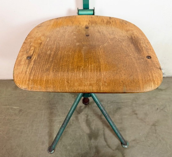 Image 1 of Dark Green Industrial Workshop Chair, 1950s