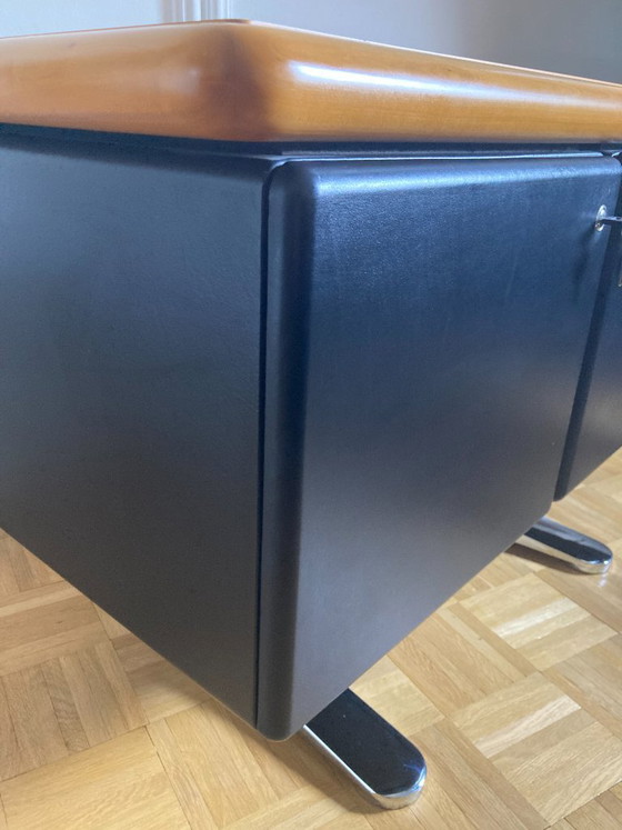 KNOLL Warren Platner Sideboard Lowboard – Leather, Wood (photo 6 of 22)