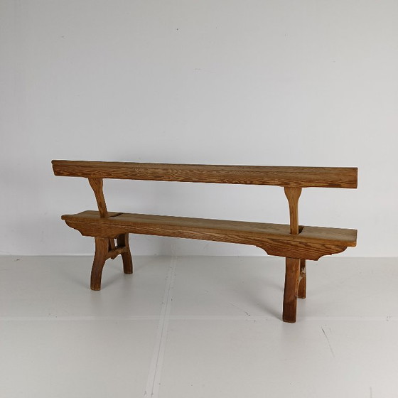 Victoriaanse korte antieke spoorwegbank van grenenhout – Bankjes, Wood (photo 3 of 10)