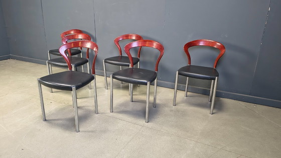 Image 1 of Sedie Lotus vintage di Hartmut Lohmeyer per Kusch & Co., anni '70, set di 6