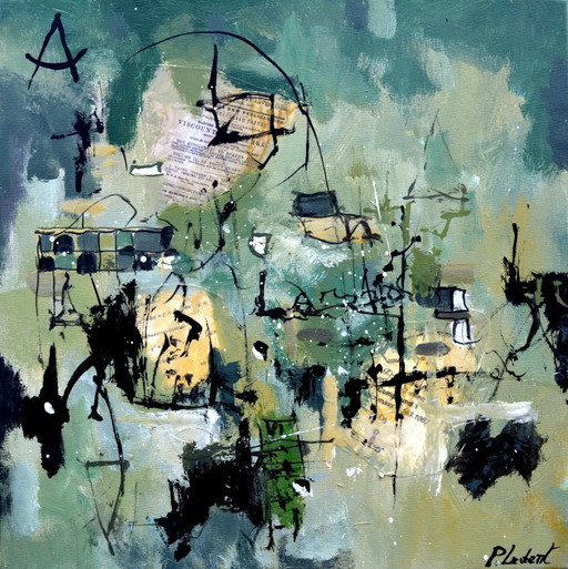 Emerald Reverie – schilderijen tekeningen, Paper, Canvas