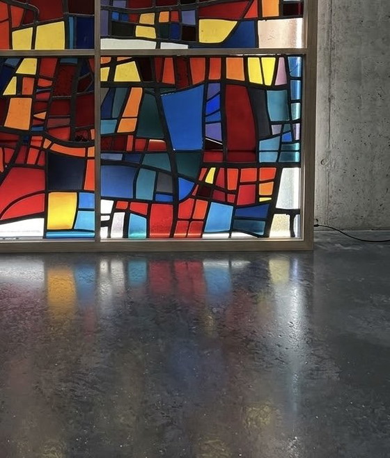 Vetrata Vintage Mid Century 1960 – Arte in vetro, Glass, Metal (photo 4 of 10)