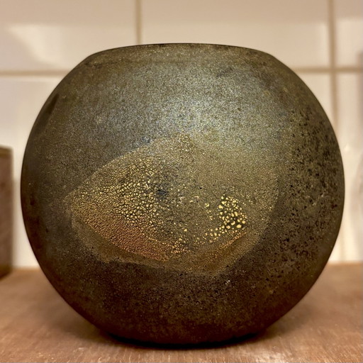 Murano glass vase signed Cenedese, Scavo, 1970
