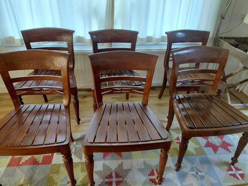 6 bellissime sedie da pranzo in teak massello