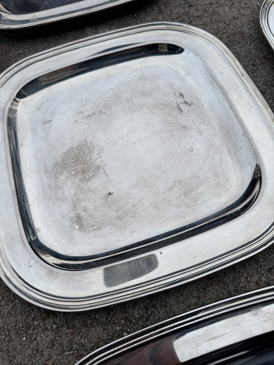 Image 1 of Piattini in metallo argentato degli anni '80